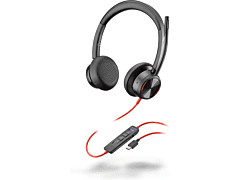 Poly Blackwire 8225 Stereo Microsoft Teams Certified USB-C Headset +USB-C/A Adapter (8X225AA)