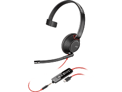 Poly Blackwire 5210 Monaural USB-C Headset +3.5mm Plug +USB-C/A Adapter (8X230AA)