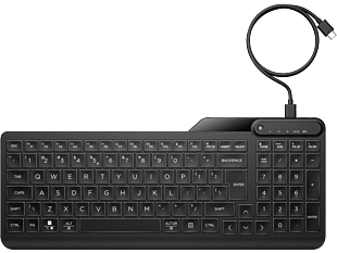 HP 405 Multi-Device Backlit Wired Keyboard (English) (7N7C1AA#UUF)