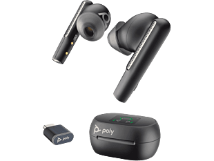 Poly Voyager Free 60+ UC M Carbon Black Earbuds +BT700 USB-C Adapter +Touchscreen Charge Case (7Y8H0AA)