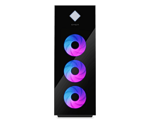 HP OMEN 45L Gaming Desktop PC GT22-3008hk, Black - Without Screen - Black, glass side panel, dark chrome logo (B9GZ7PA#AB5)