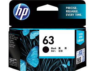 HP 63 Black Original Ink Cartridge (F6U62AA) - Center facing