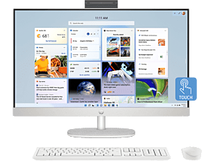 HP 27 inch All-in-One AI Desktop PC 27-cr2002hk, Silver - 27" - Shell white (BF7J0PA#AB5)