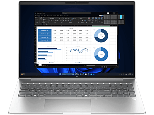 HP ProBook 4 G1i 16 inch AI Laptop, Silver - 16" - Pike silver aluminum (C1UJ6PT#AB5)