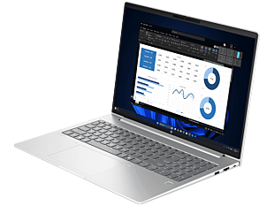 HP ProBook 4 G1i 16 inch AI Laptop, Silver - 16" - Pike silver aluminum (C1UJ6PT#AB5)