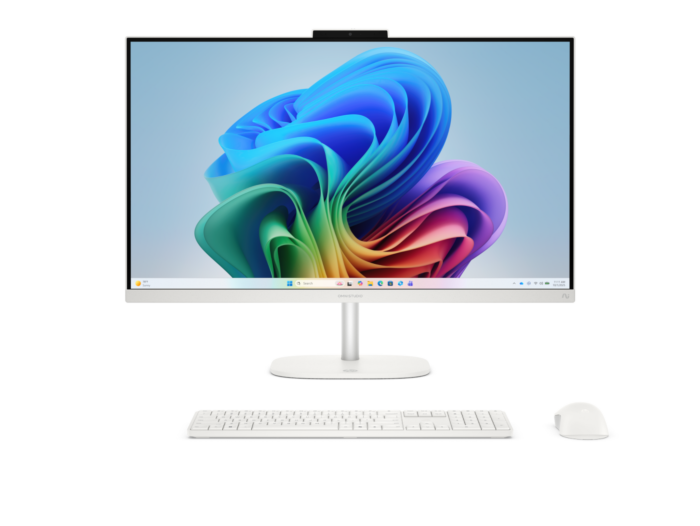 HP OmniStudio 27 inch All-in-One Next Gen AI Desktop PC 27-cy0005hk - 27" - Cotton white (D79QBPA#AB5) - Center facing