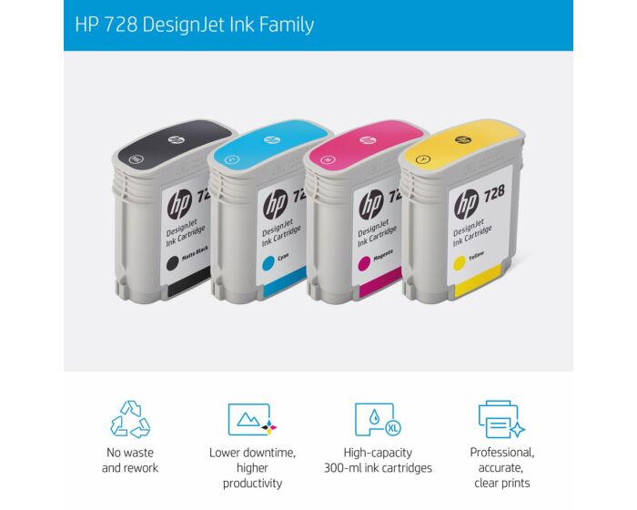 HP 728B DesignJet 霧面黑300 毫升墨盒- (3WX30A) - 店鋪HP.com 香港