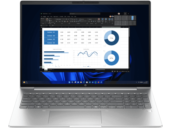 HP ProBook 460 16 inch G11 Business Laptop, Silver + HP 3y Premium Onsite Notebook - 16" diagonal WUXGA display - Pike silver aluminum (A2UJ3PA#AB5-BN1)
