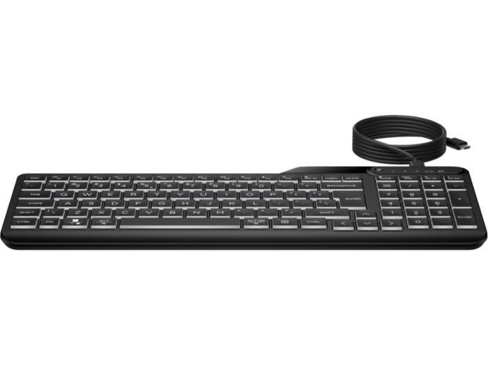 HP 405 Multi-Device Backlit Wired Keyboard (7N7C1UT#UUF)