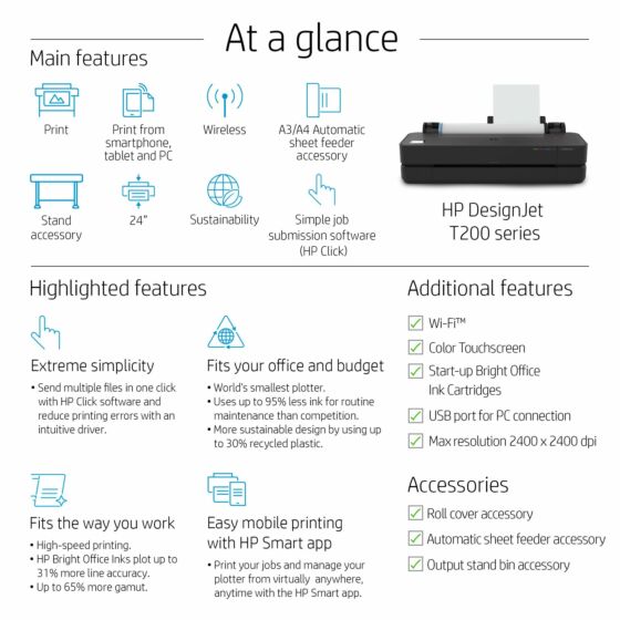 HP DesignJet T250 24-inch Compact Large Format Plotter Printer (up to A1  size) with Mobile Printing - Shop HP.com Hong Kong