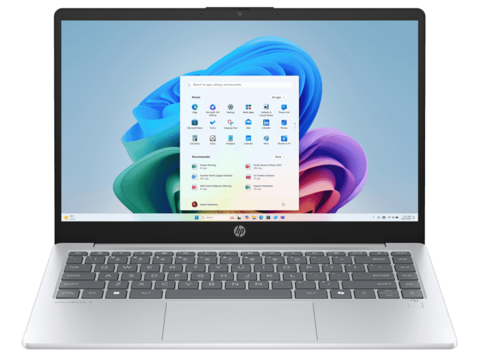 HP OmniBook 3 14 inch Next Gen AI Laptop 14-ha0006AU, Silver - 14" - Glacier silver (BQ9T7PA#AB5)