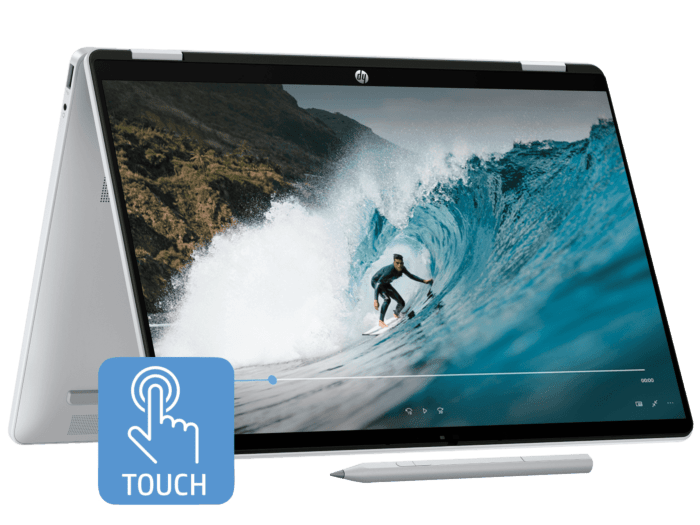 HP OmniBook 5 Flip 14 inch Laptop 14-fp0033TU, Silver - 14" - Glacier silver (BH8C7PA#AB5)