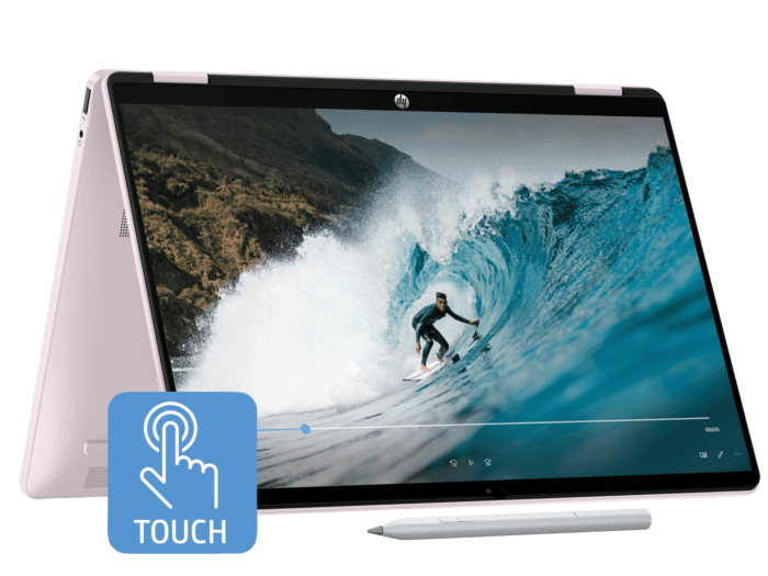 HP OmniBook 5 Flip 14 inch 2-in-1 Next Gen AI Laptop 14-km0036TU, Pink - 35.6 cm (14") - Powder pink (D8XS8PA#AB5)