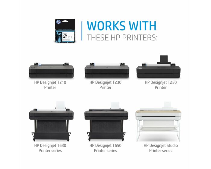 HP 712B DesignJet 80 毫升黑色墨盒- (3ED29A) - 店鋪HP.com 香港
