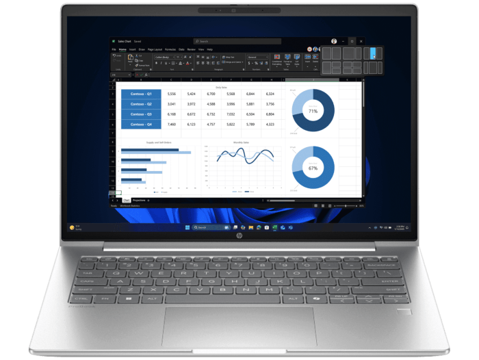 HP ProBook 4 G1i 14 inch AI Laptop, Silver + Upgrade to HP 3 Years Onsite with Travel Coverage - 14" - Pike silver aluminum (C1US2PT#AB5-BN2)