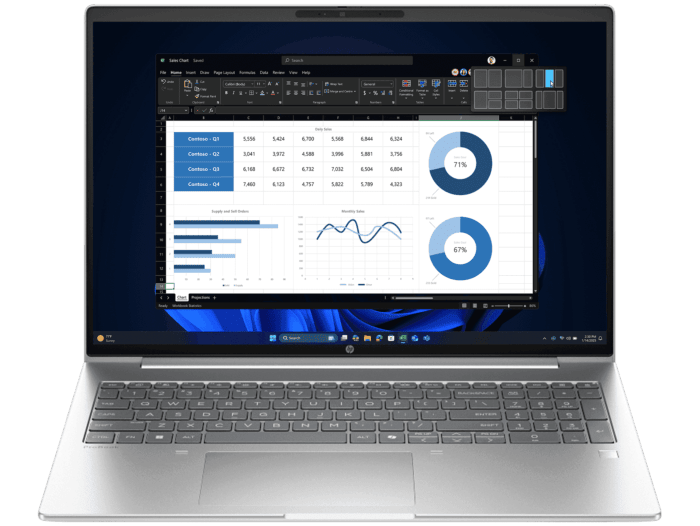 HP ProBook 4 G1i 16 inch AI Laptop, Silver + Upgrade to HP 3 Years Onsite with Travel Coverage - 16" - Pike silver aluminum (C1UJ7PT#AB5-BN2)