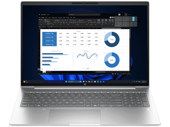 HP ProBook 4 G1i 16 inch AI Laptop, Silver + Upgrade to HP 3 Years Onsite with Travel Coverage - 16" - Pike silver aluminum (C1UL4PT#AB5-BN1)