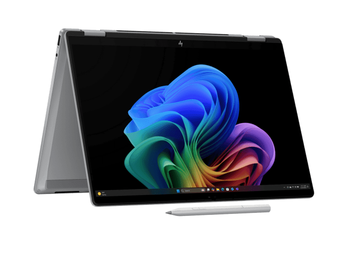 HP OmniBook X Flip 14 inch Next Gen AI Laptop 14-fk0050AU, Silver - 14" - Meteor silver aluminum (BH4N0PA#AB5)