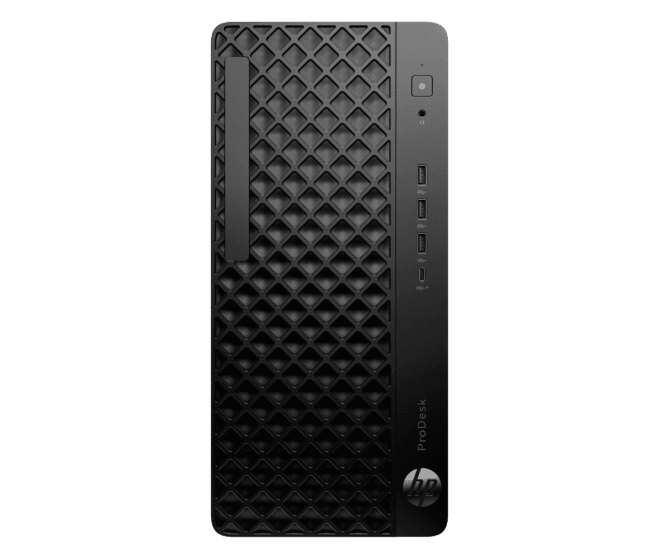 HP ProDesk 4 Tower G1i Desktop AI PC - Without Screen - Black (BT6B0PT#AB5) - Left facing