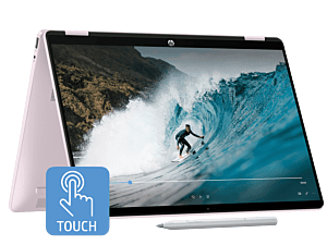 HP OmniBook 5 Flip 14 inch 2-in-1 Next Gen AI Laptop 14-km0036TU, Pink - 35.6 cm (14") - Powder pink (D8XS8PA#AB5)