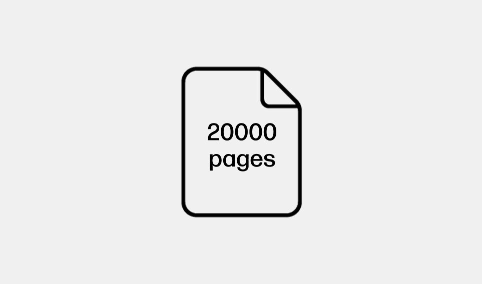 Up to 20000 pages/month